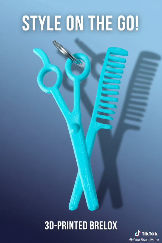 Breloc Foarfecă și Pieptăn 3D Print