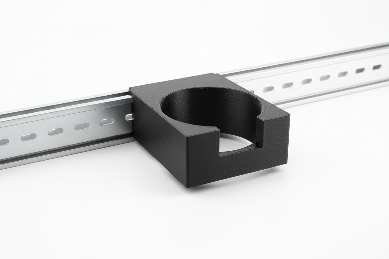Suport DIN rail - fundal alb